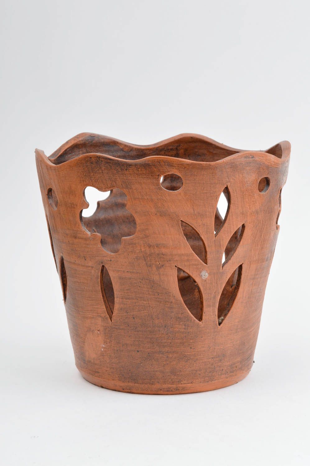 Handmade ceramic  indoor flower pot 7 inches 2 lb photo 2