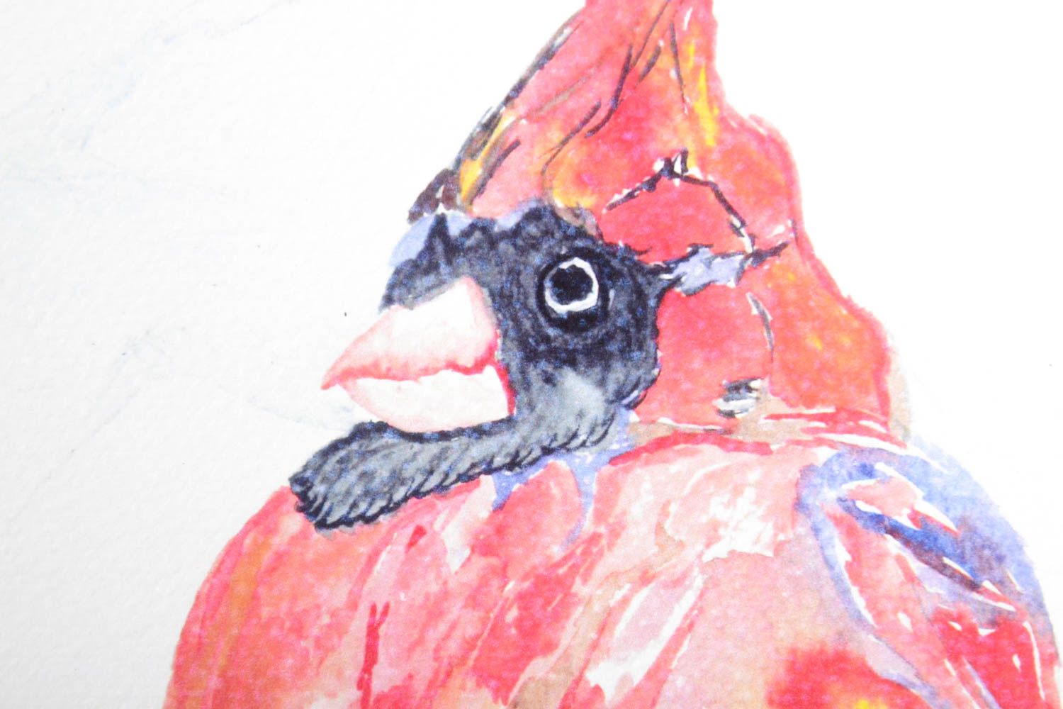 Tableau oiseau rose fait main Décoration murale design Déco chambre originale photo 4