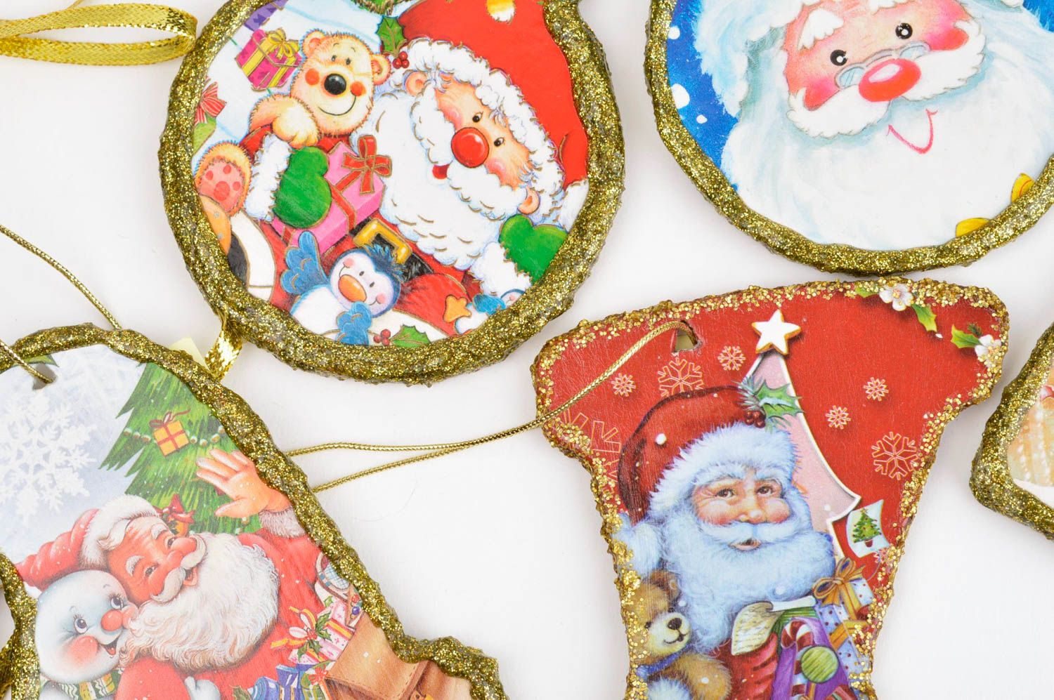 Decoraciones navideñas artesanales 5 colgantes decorativos regalos originales foto 4