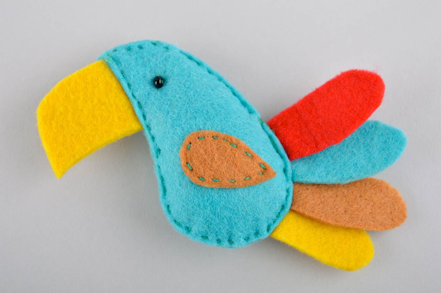 Игрушка ручной работы игрушка из шерсти игрушка из войлока в виде попугая фото 2