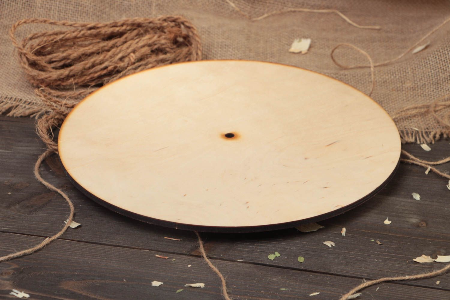 Handmade runde Holz Wanduhr Rohling groß zum Bemalen oder Decoupage foto 1