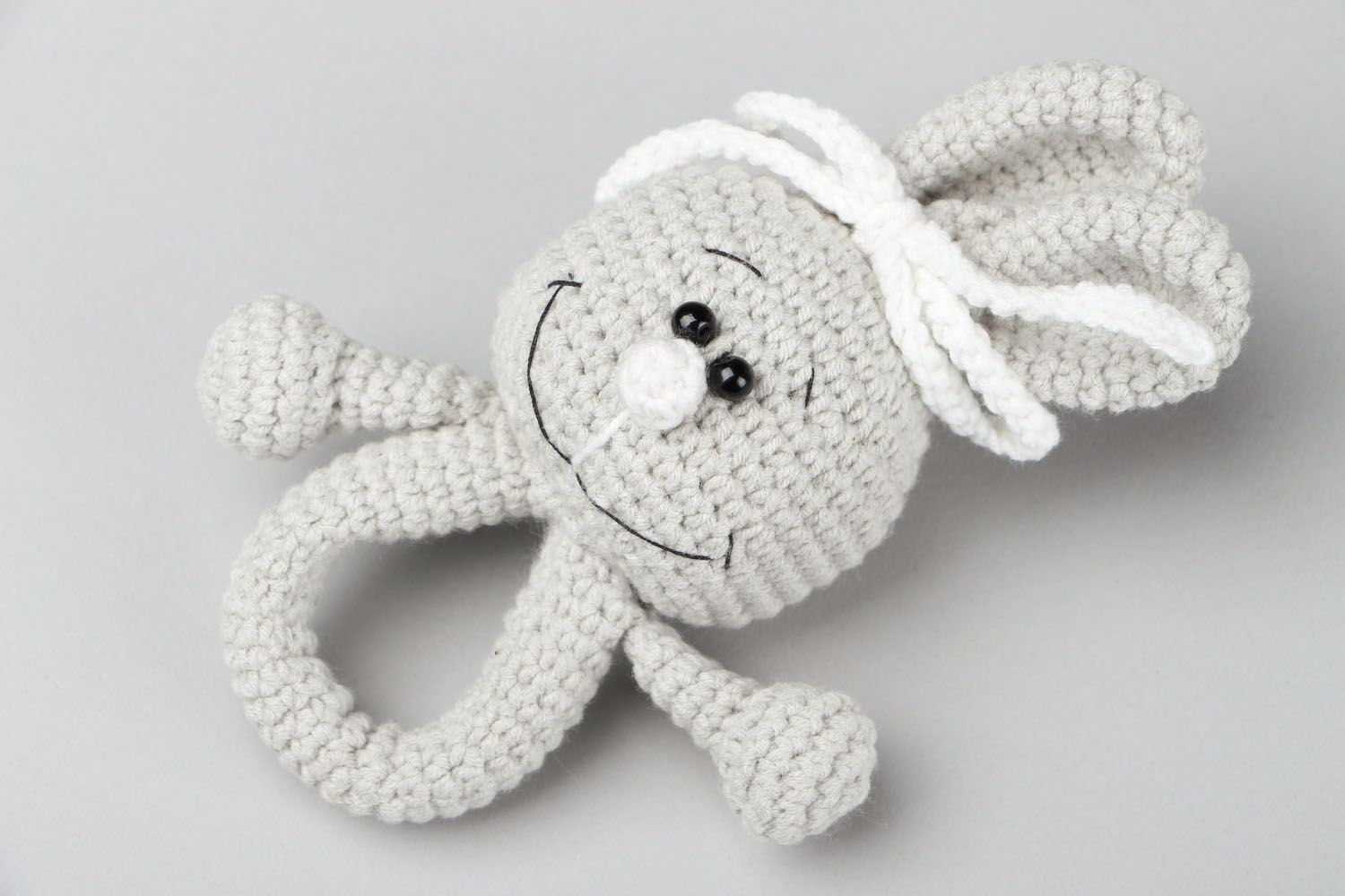 Crocheted rattle Bunny photo 1
