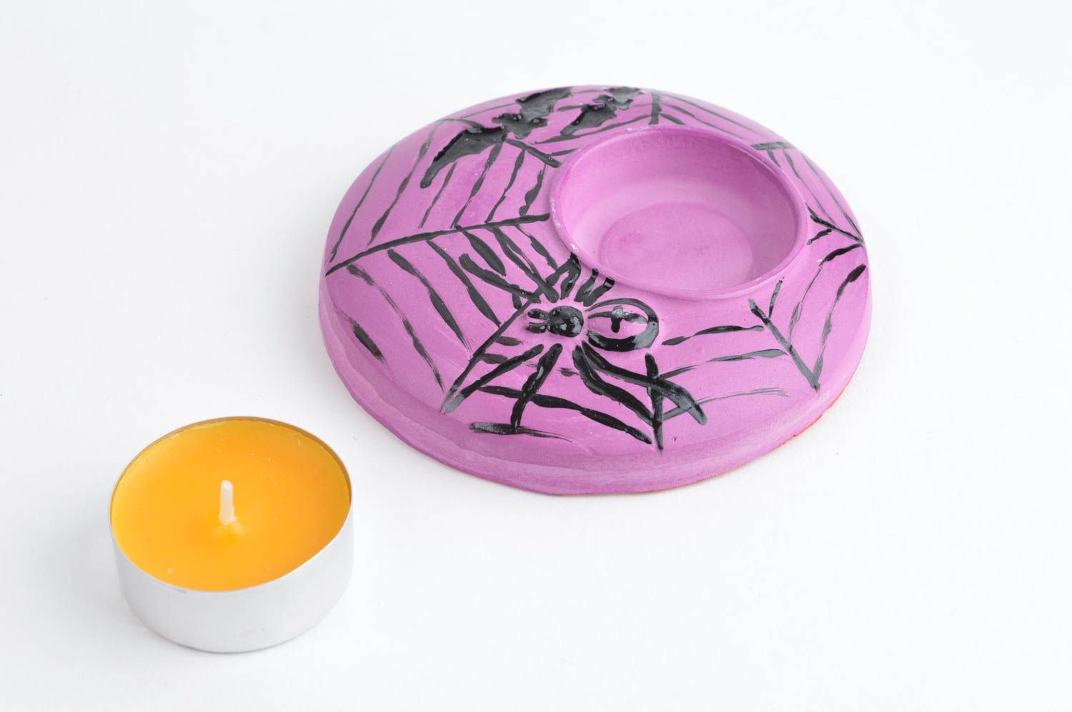 Kerzenständer aus Gips handmade Ideen für Tischdeko Kerzenständer Teelicht foto 3