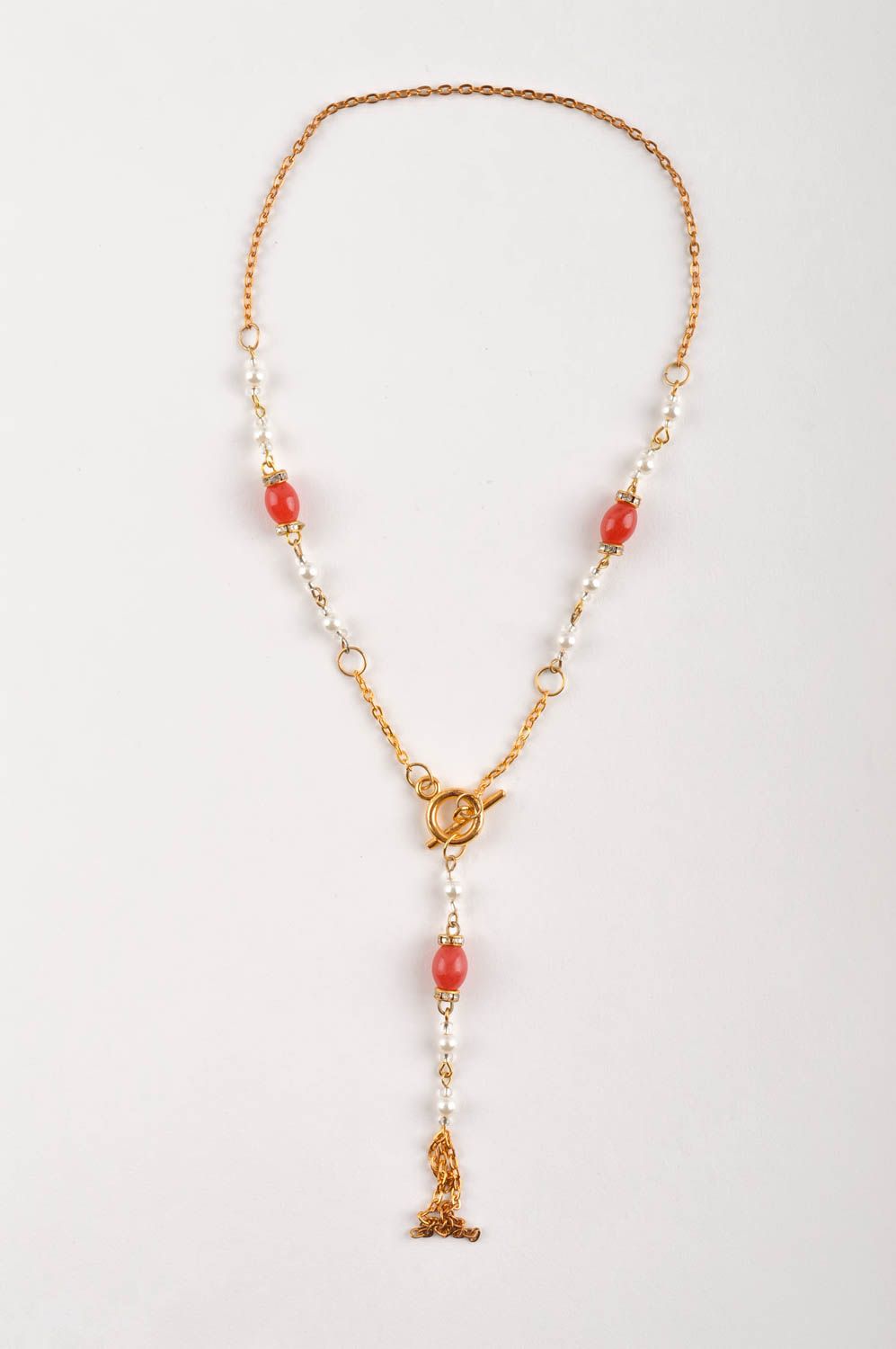 Collana di perle fatta a mano originale di moda bigiotteria da donna bella foto 2