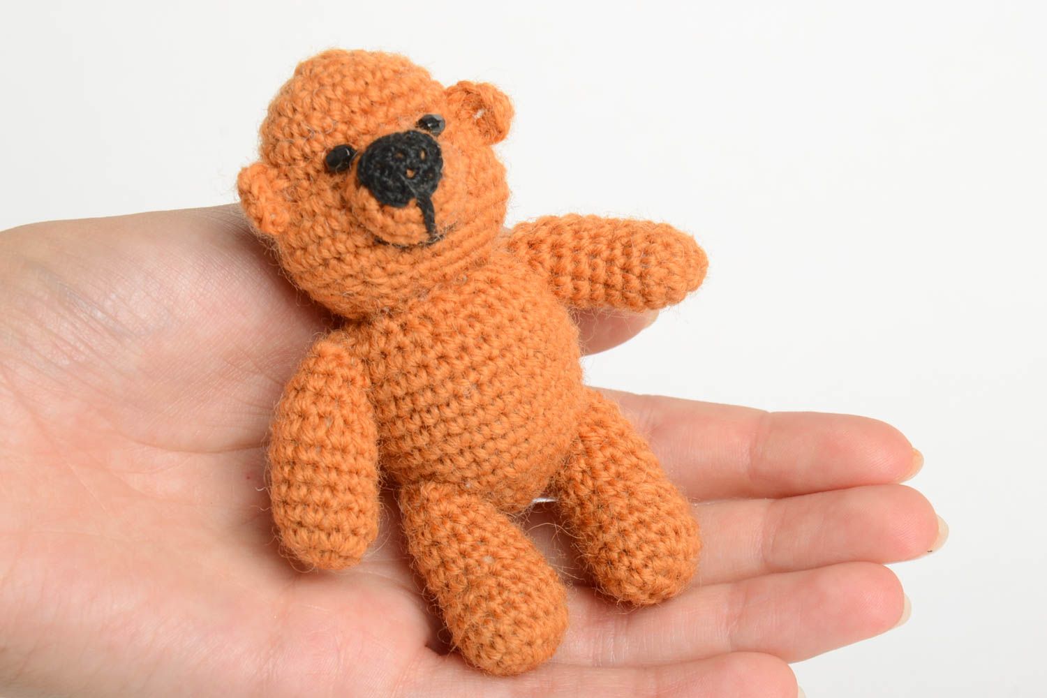 Jouet ourson Peluche faite main Déco maison doux tricoté au crochet en coton photo 5