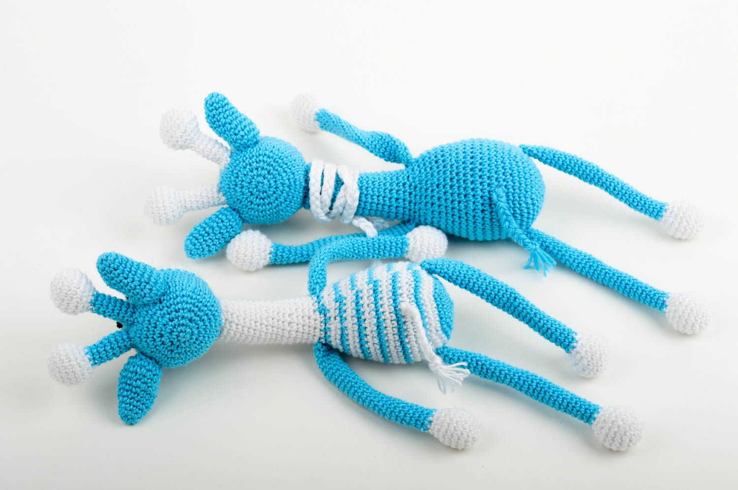 Peluches animaux faites main Jouets tricot au crochet Cadeau pour enfant 2 pcs photo 6