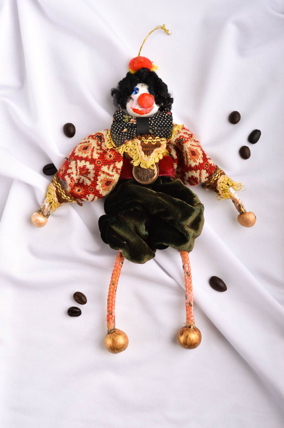 Bambola bella in stoffa fatta a mano pupazzo tessile originale decoro casa foto 1