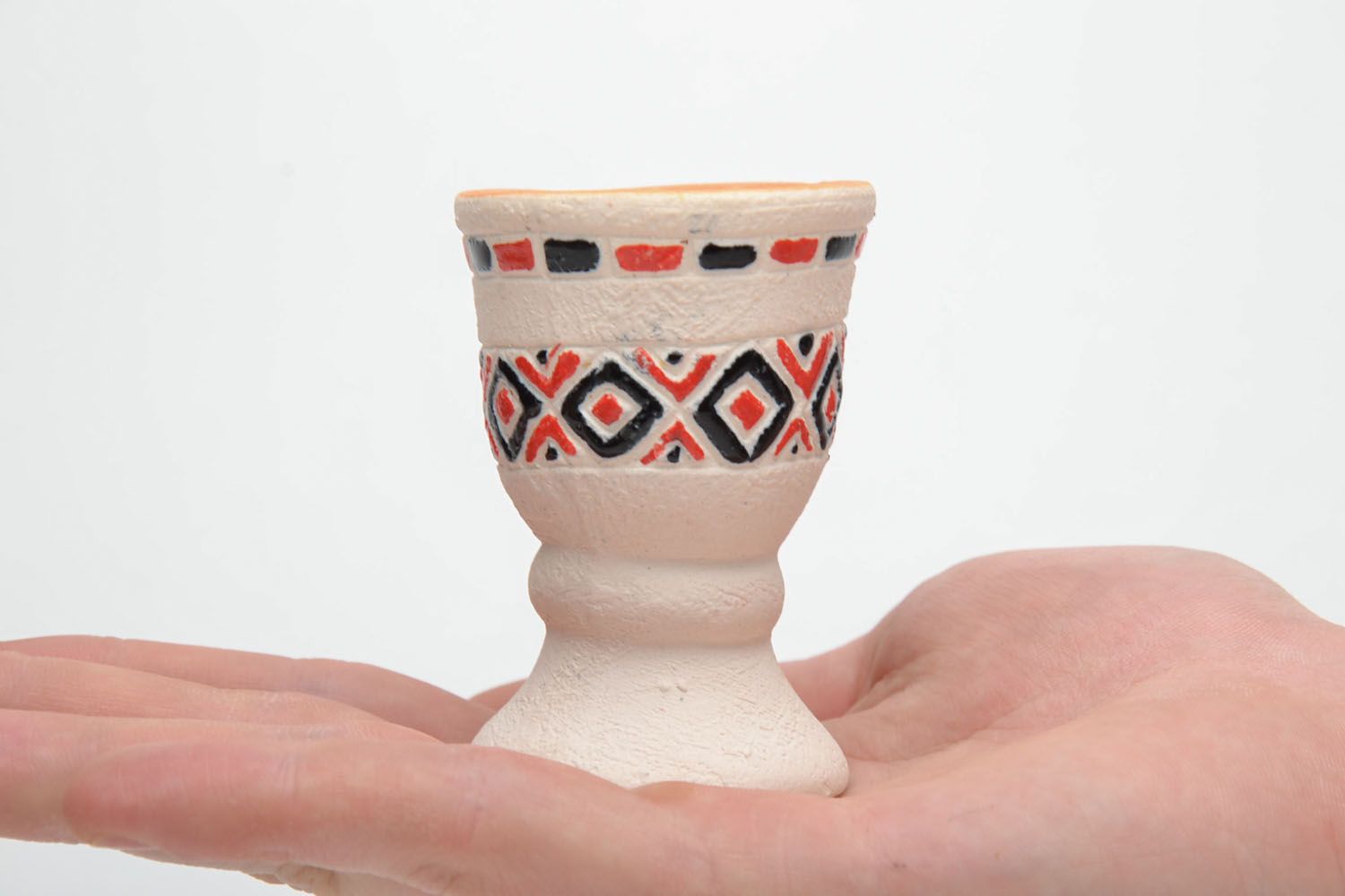 Schnapsglas aus Ton im ethnischen Stil foto 5