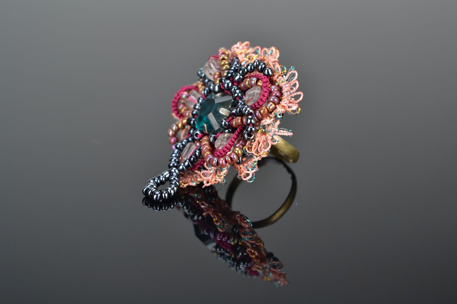 Beautiful ring with flower photo 1
