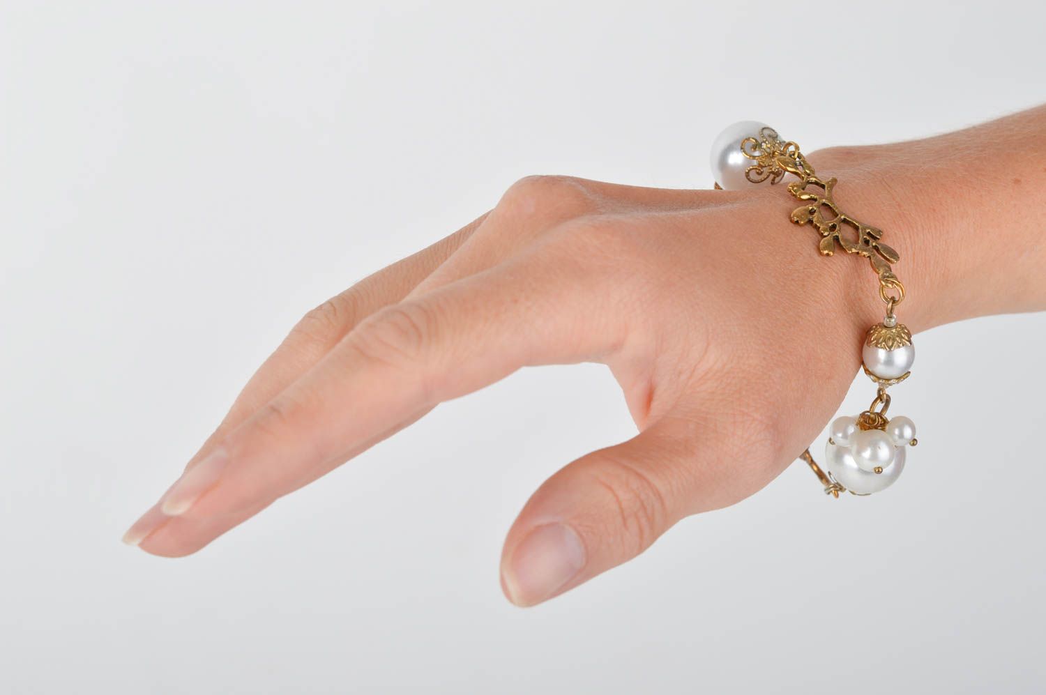 Handmade metal bracelet beaded bracelet designer accessories gifts for her photo 2