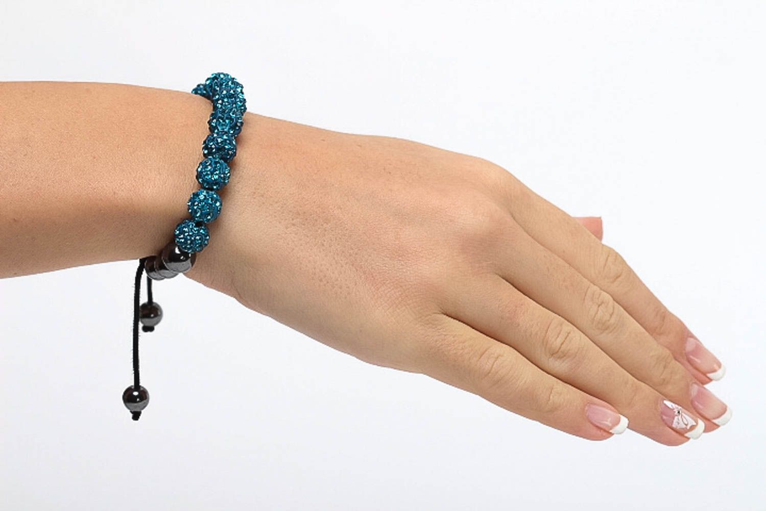 Blaues geflochtenes Armband handmade schönes Armband Frauen Schmuck für Frauen foto 5