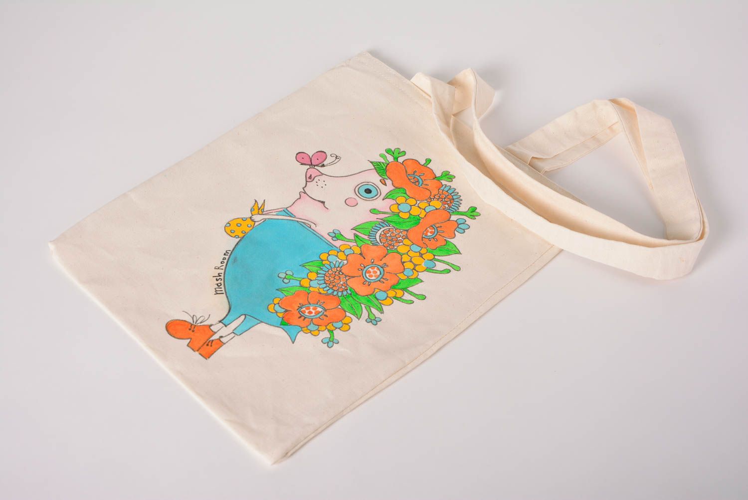 Handmade Stoff Tragetasche Designer Tasche Damen Accessoire Stoff Tasche Igel foto 2