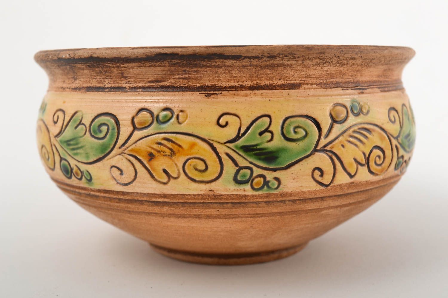 Cuenco de cerámica pintado hecho a mano vasija de barro elemento decorativo foto 5