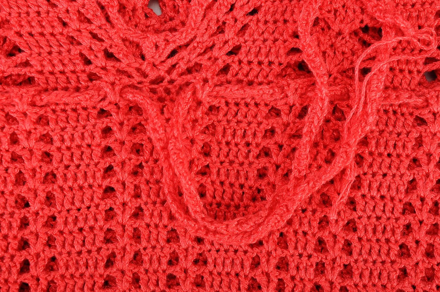 Robe rouge tricotée photo 5