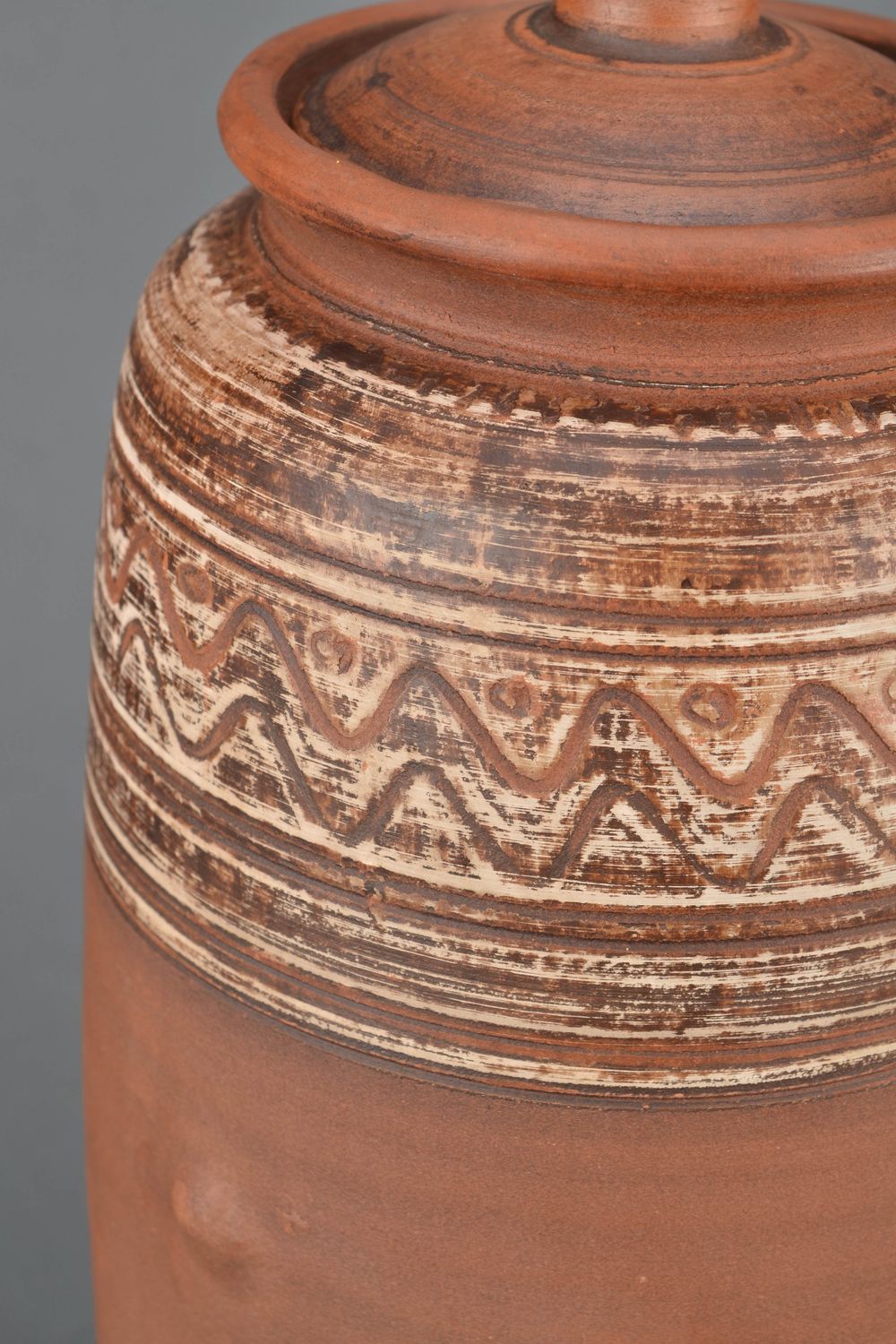 Handmade ceramic pot with ornament 5 l photo 3