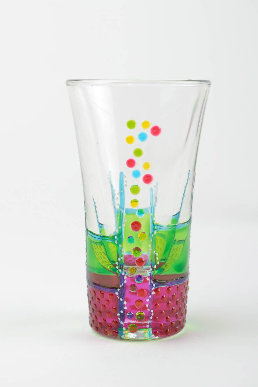 Handmade farbiges Trinkglas mit Bemalung Geschirr Set aus Glas Deko für Küche foto 4