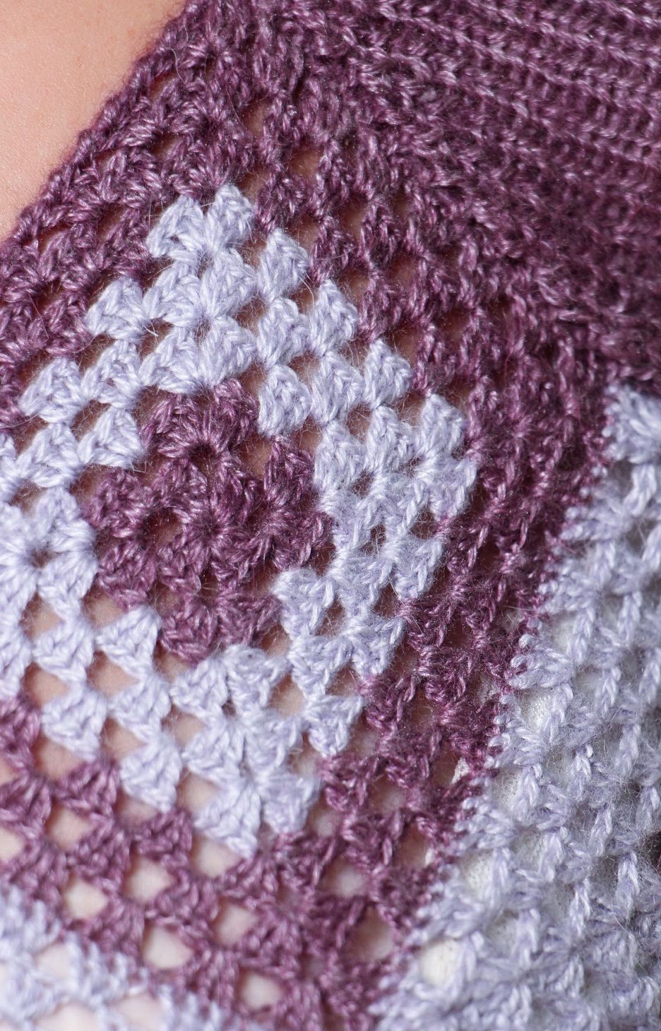 Tunique tricotée violette avec rhombes photo 5