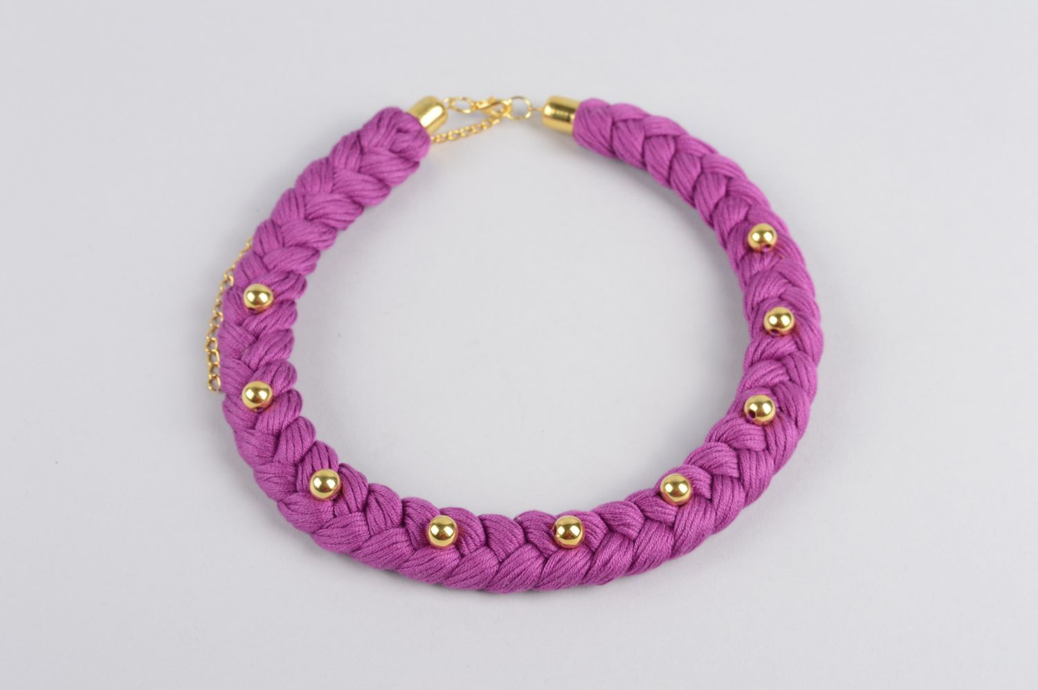 Handmade unusual necklace textile designer jewelry beaded cute necklace photo 1