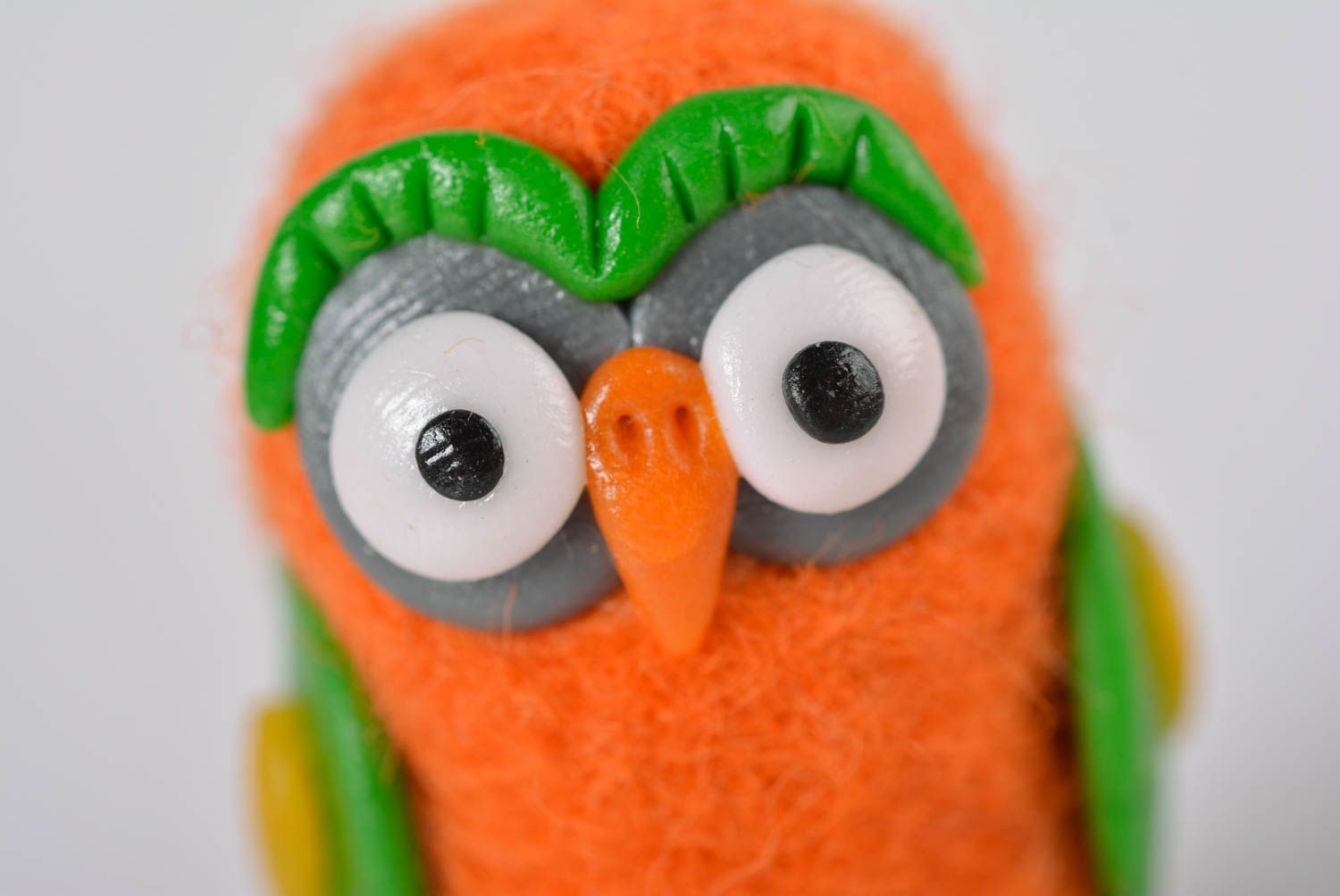 Handmade soft toy owl orange interior decor stylish designer figurine photo 2