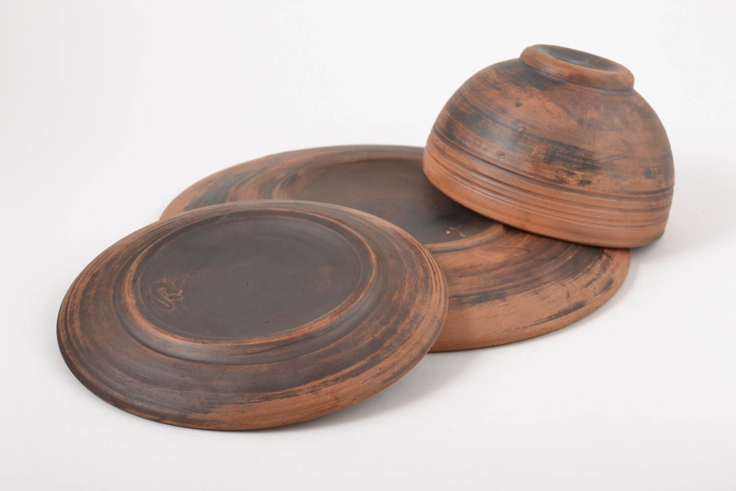 Platos de cerámica artesanales utensilios de cocina menaje del hogar 3 piezas foto 5