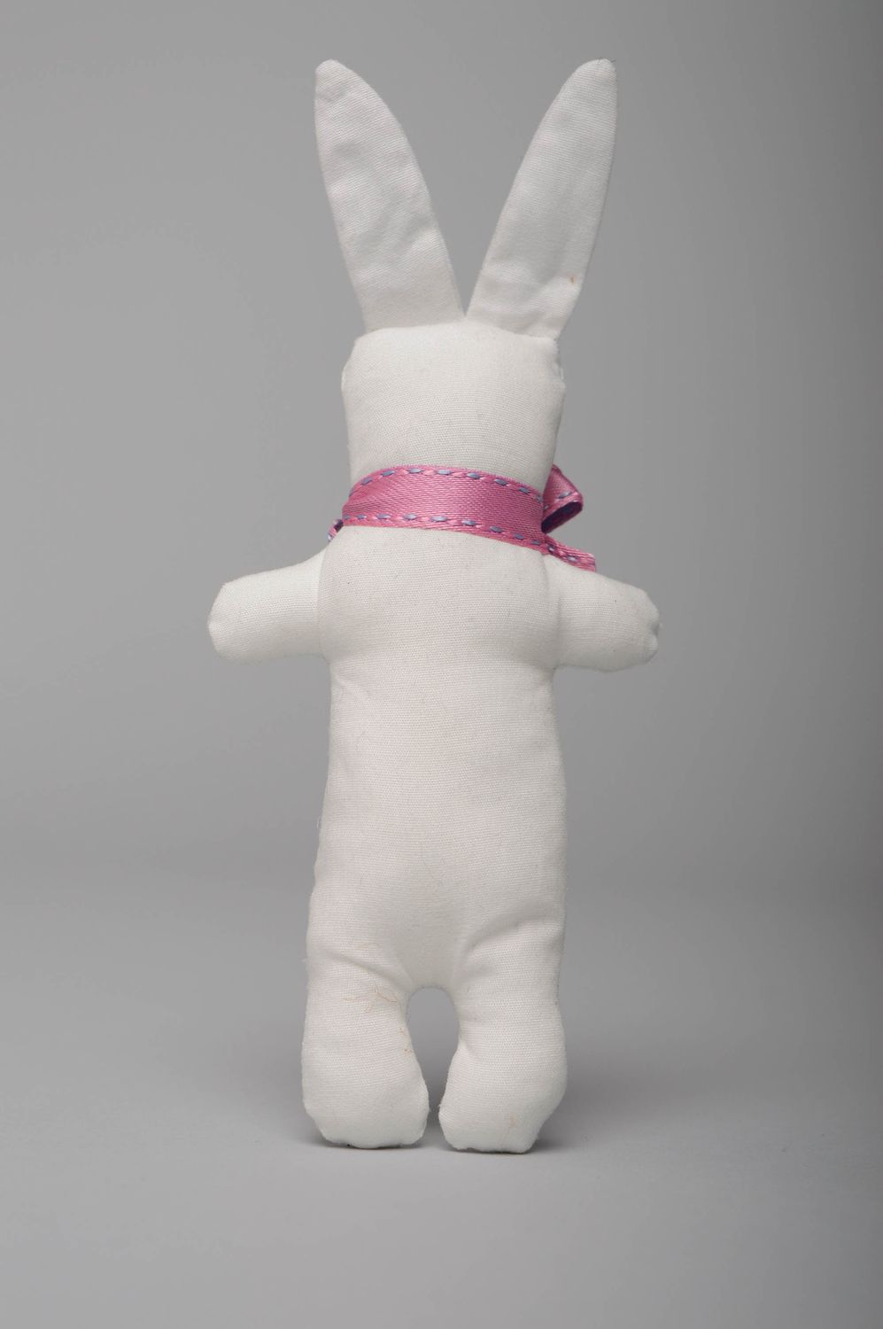 Тканевая мягкая игрушка ручной работы Белый кролик фото 5