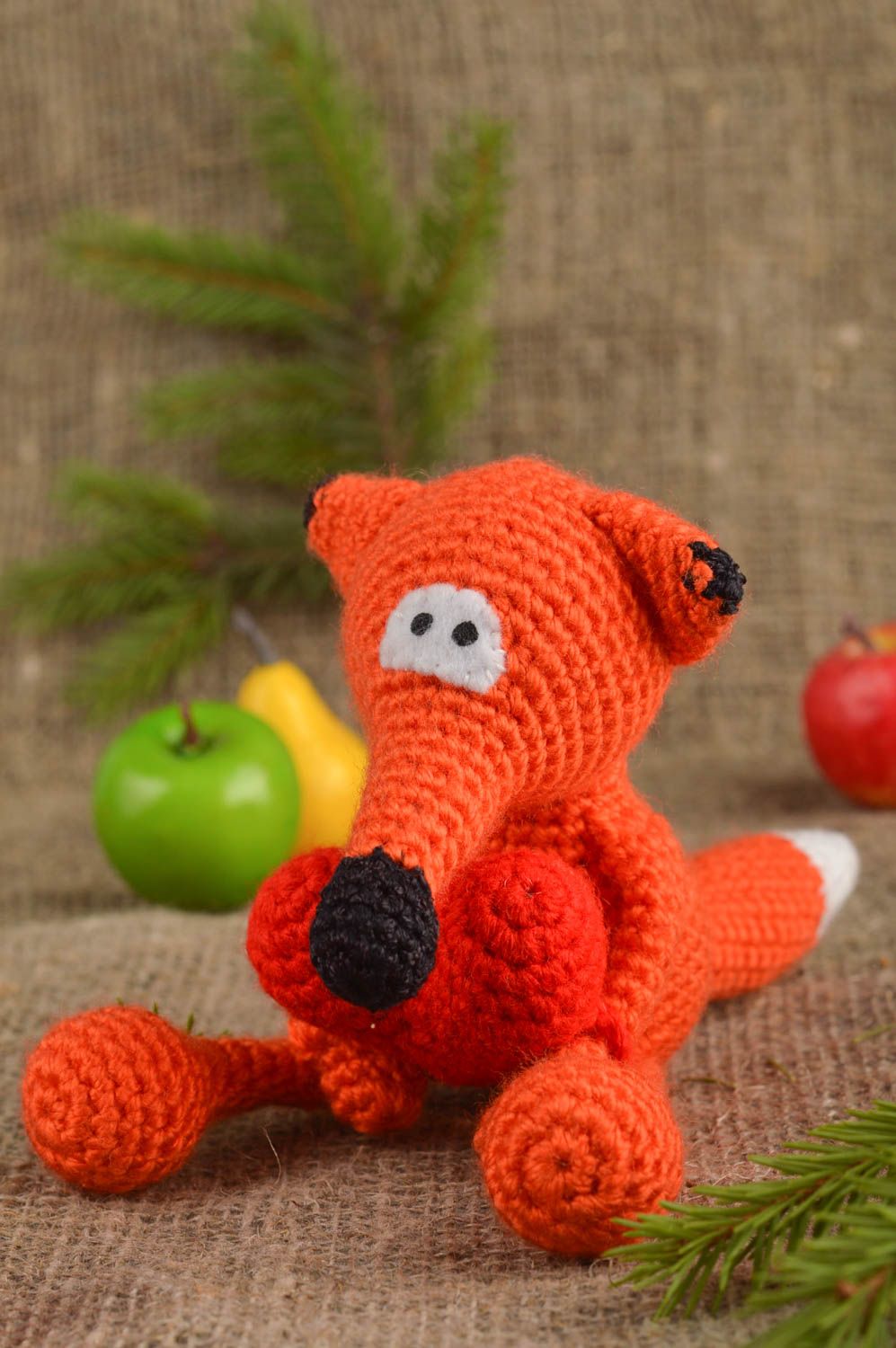 Gehäkeltes Spielzeug handmade Fuchs Kuscheltier Geschenkidee für Kinder foto 1