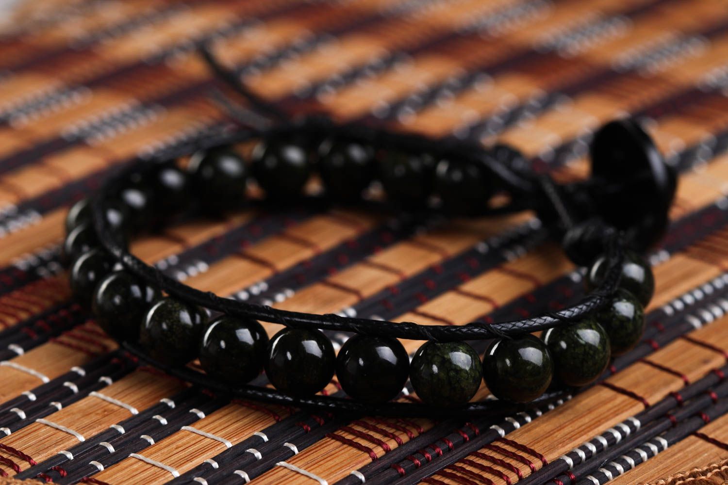 Black bracelet with natural stones serpentine bracelet fashion women bracelet photo 1