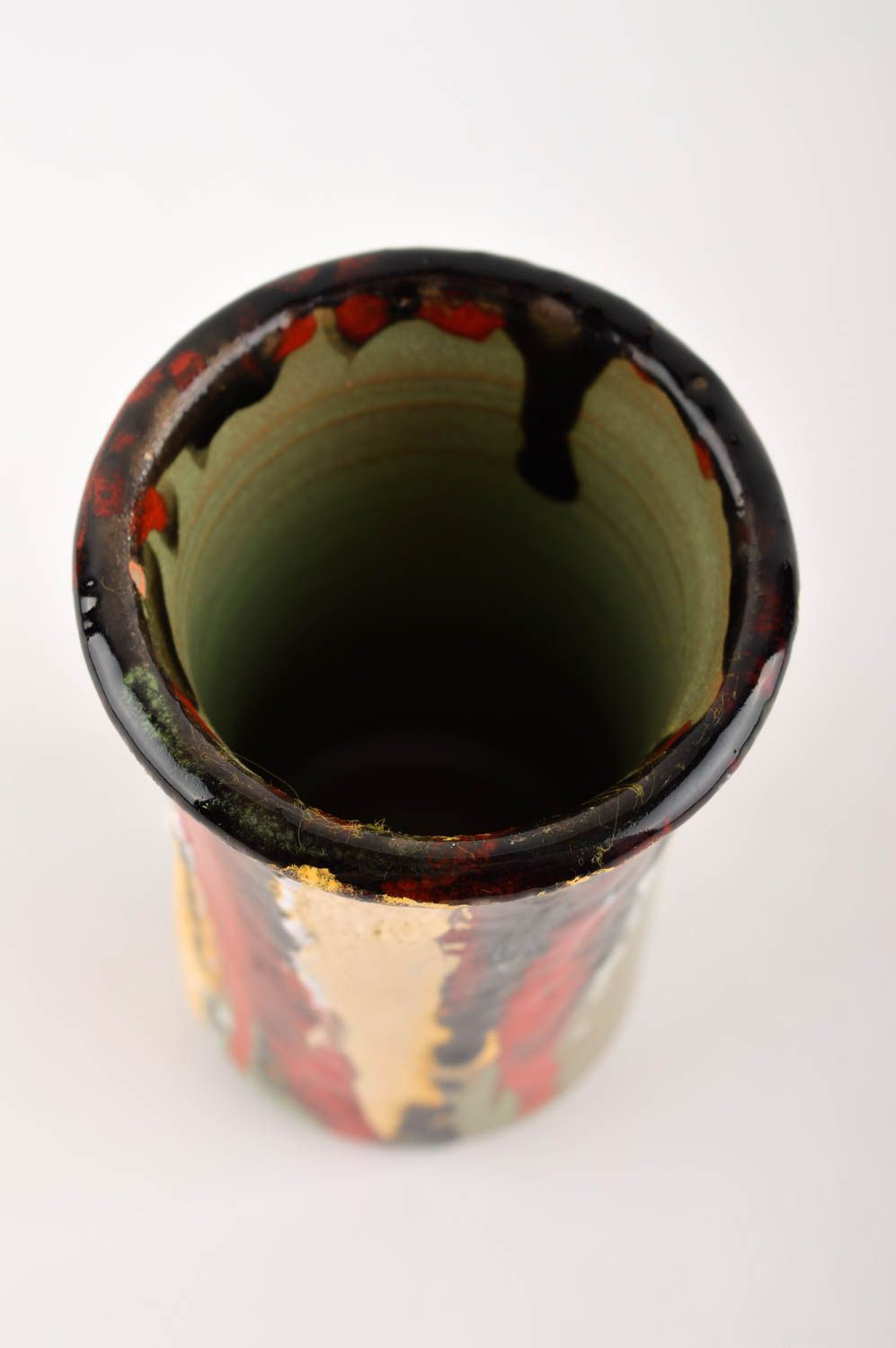 Ваза для декора ручной работы красивая ваза глиняная яркая декор для дома фото 4