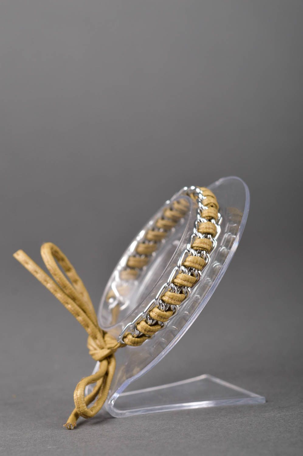 Pulsera artesanal accesorio para mujer con cordón de cuero regalo original foto 2