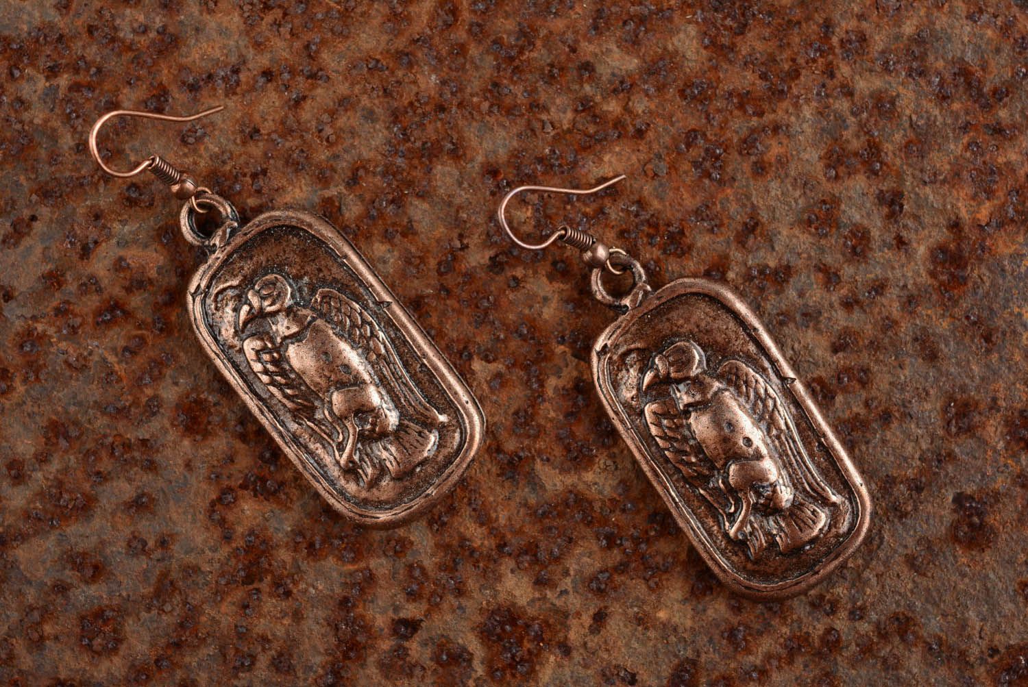 Copper pendant-earrings photo 1