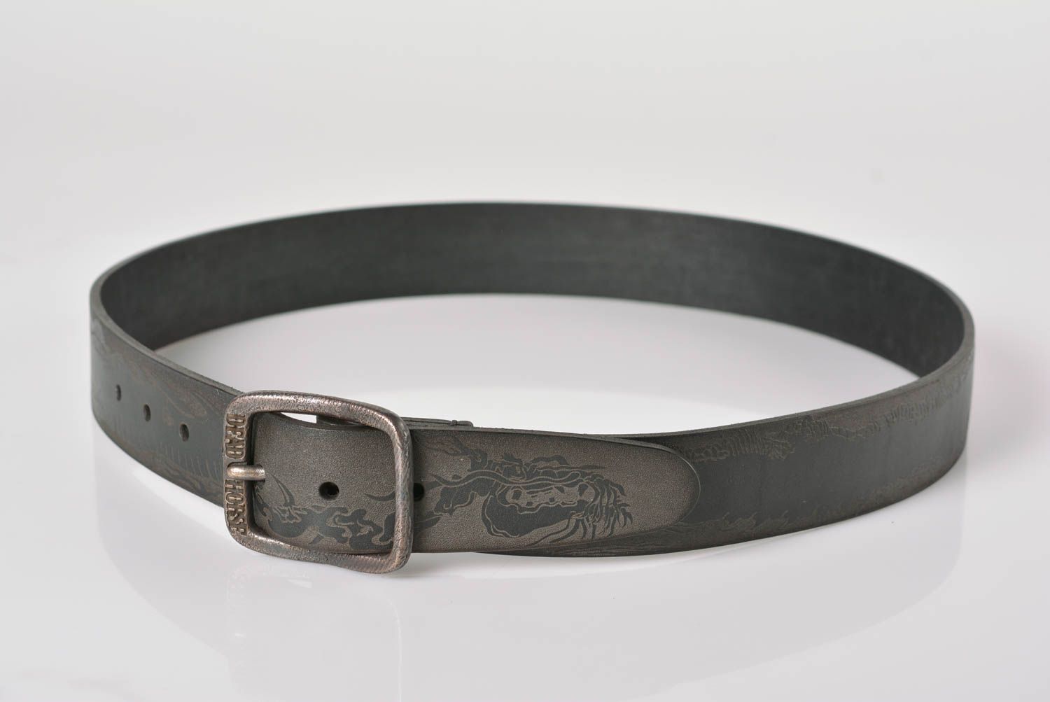 Cinturón de cuero hecho a mano estiloso ropa masculina accesorio de moda bonito foto 5
