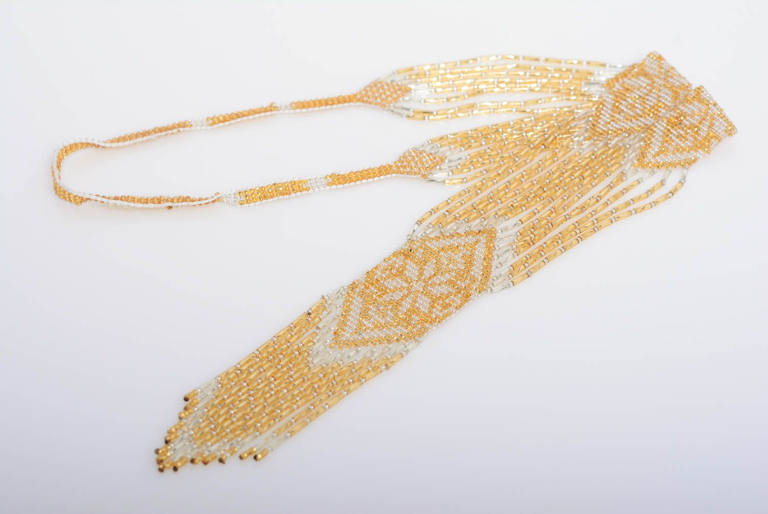 Beaded gerdan necklace handmade designer beautiful accessory in ethnic style photo 1