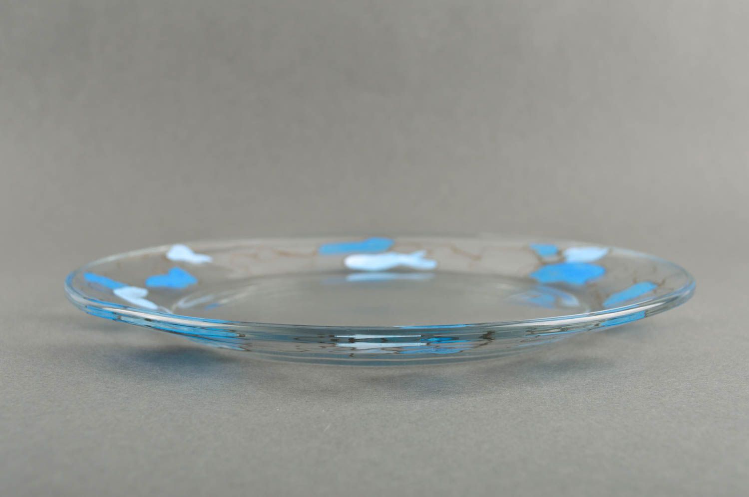 Beautiful handmade glass plate glass art unusual glass ware kitchen supplies photo 4