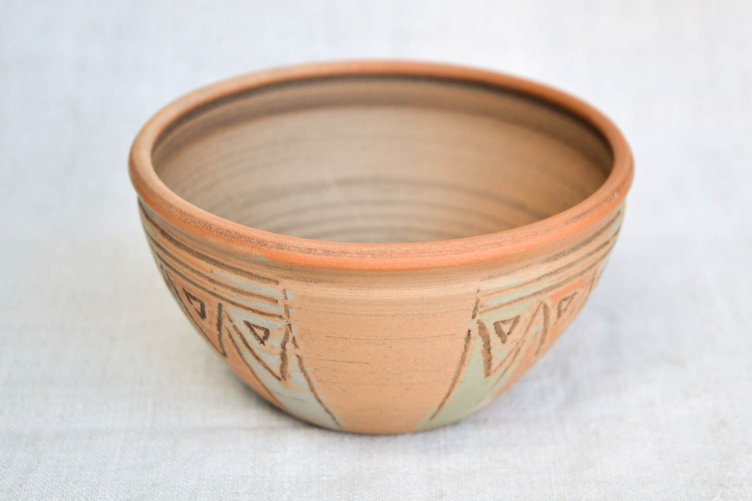 Cuenco cerámica artesanal vasija de arcilla utensilio de cocina pintado foto 4
