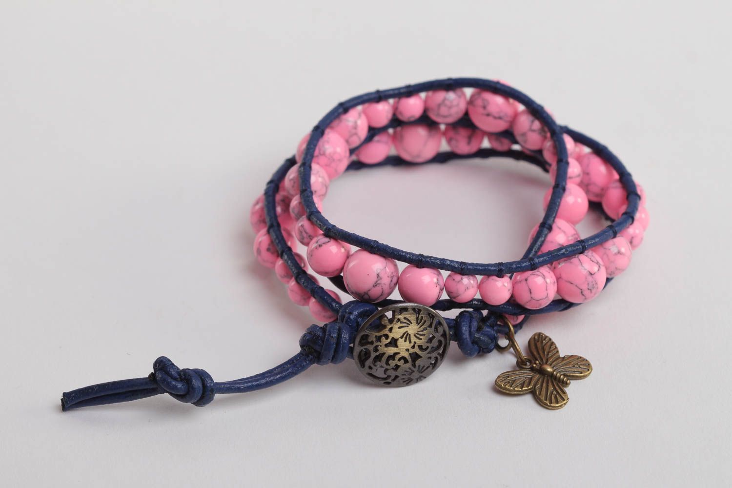 Naturstein Armband handmade Armband Schmuck für Frauen aus Korallen und Govlit foto 4