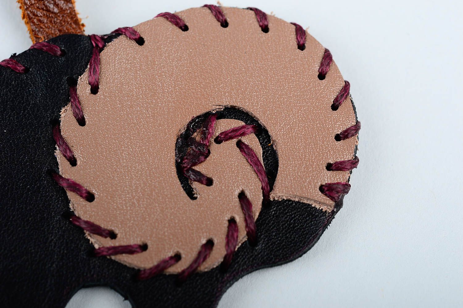 Unusual handmade leather keychain best keychain cool keyrings gift ideas photo 5