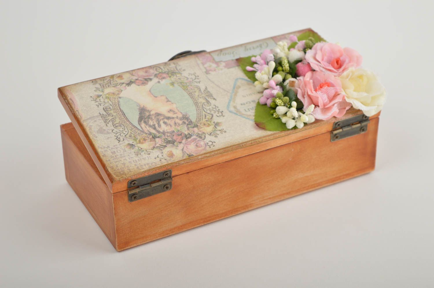 Handmade wooden jewelry box jewelry gift box vintage jewelry box gifts for her photo 3