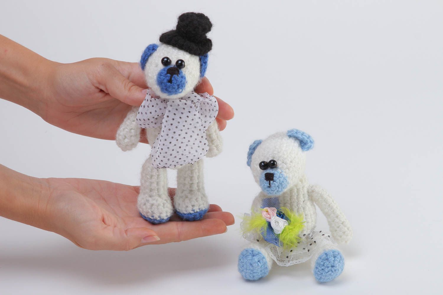 Handmade Spielzeug Set Designer Geschenk gehäkelte Kuscheltiere Spielzeug Bären  foto 5