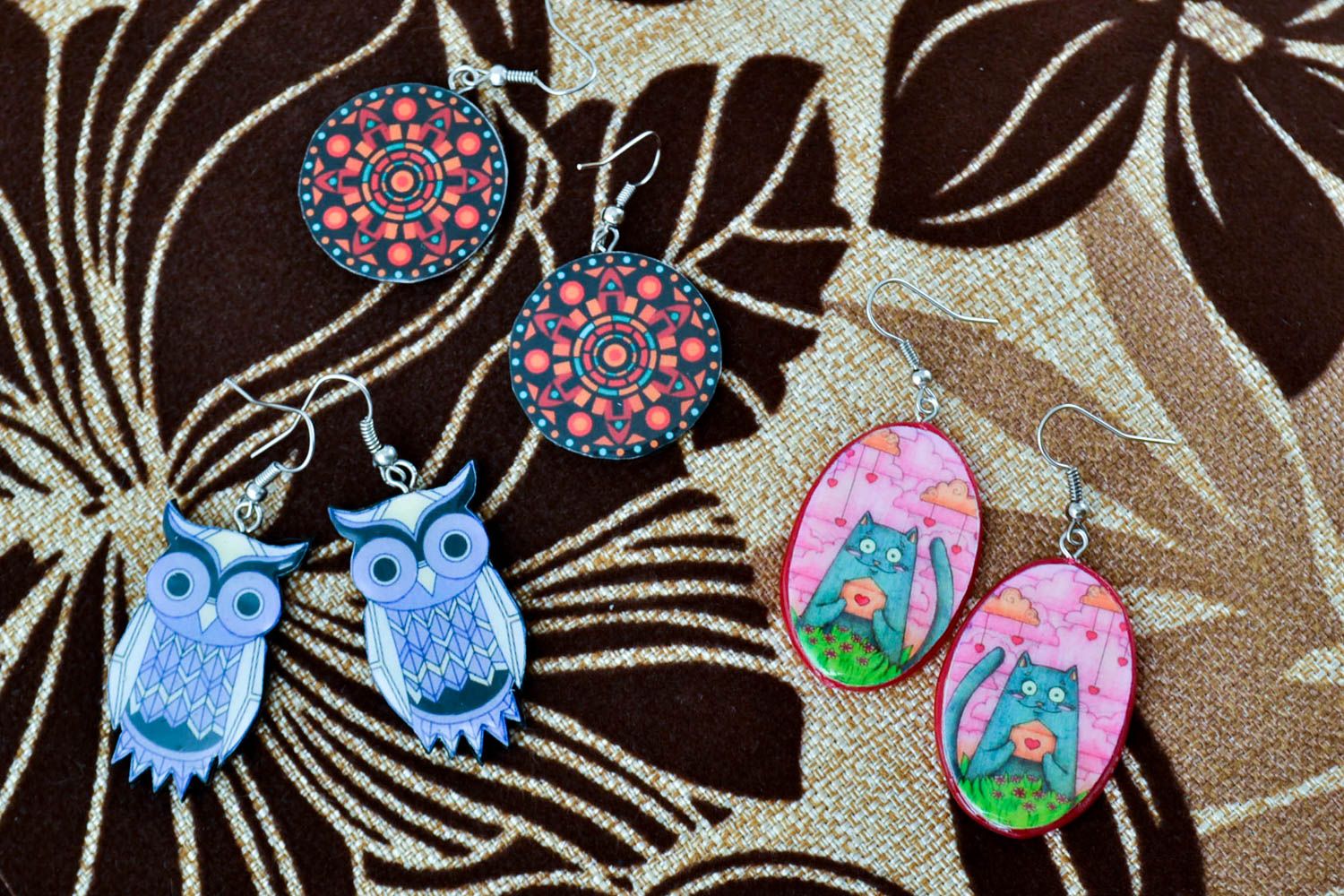 Fashion earrings handmade jewelry set 3 pairs of polymer clay designer earrings photo 1