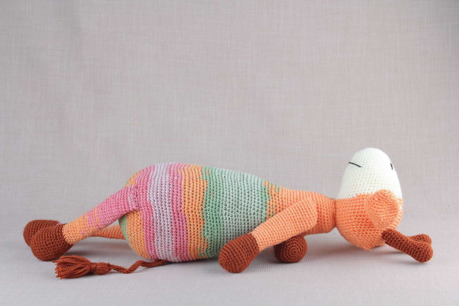 Мягкая вязанная кукла ручной работы игрушка Жираф фото 3