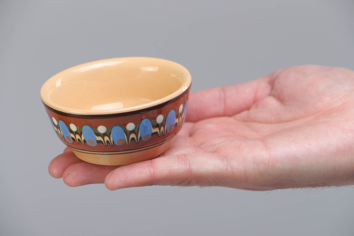 Keramik Soßenschüssel 70 ml Handarbeit mit Bemalung schönes Küchen Geschirr  foto 5