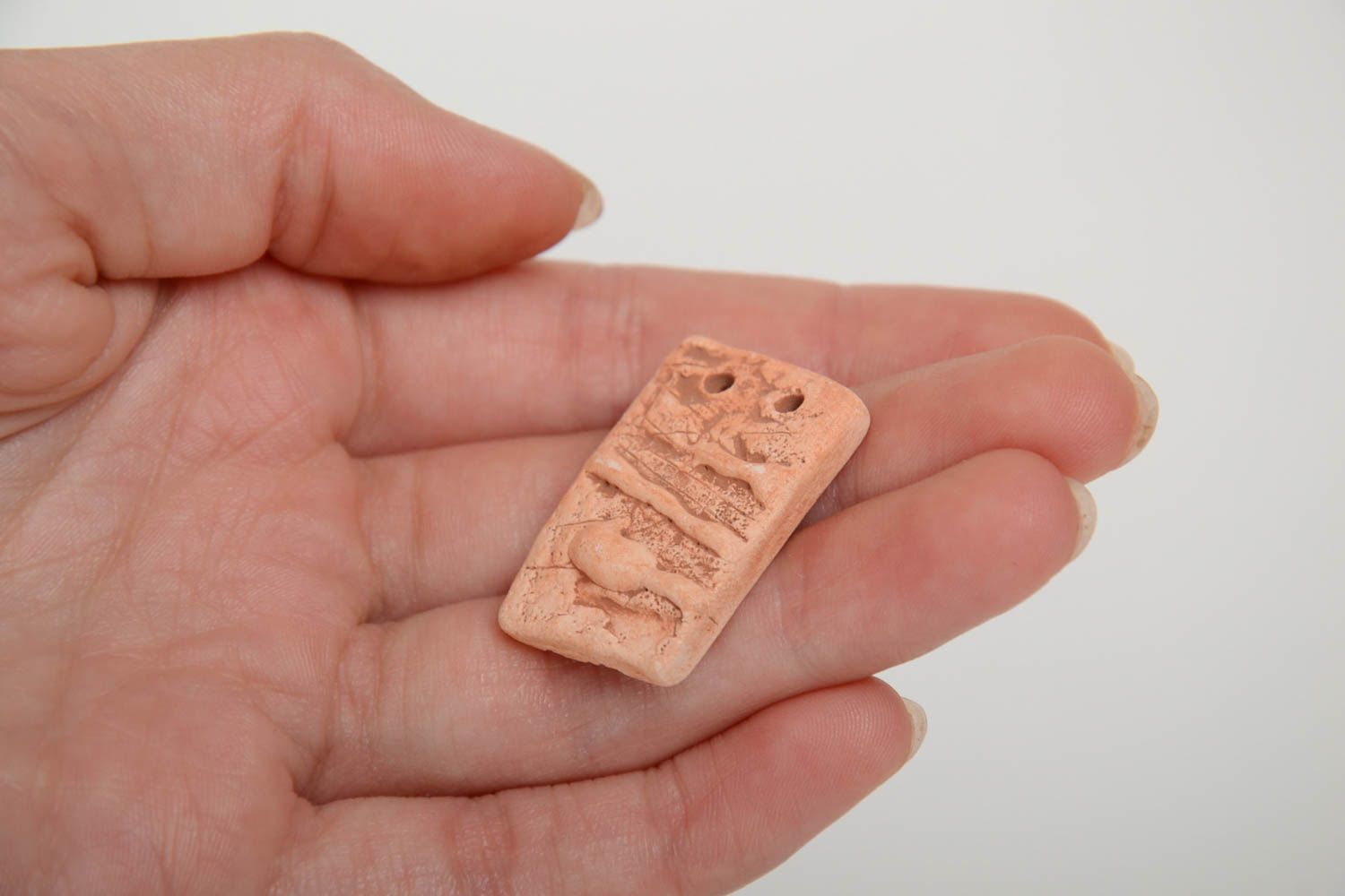 Unusual handmade designer clay blank pendant DIY jewelry making materials photo 5