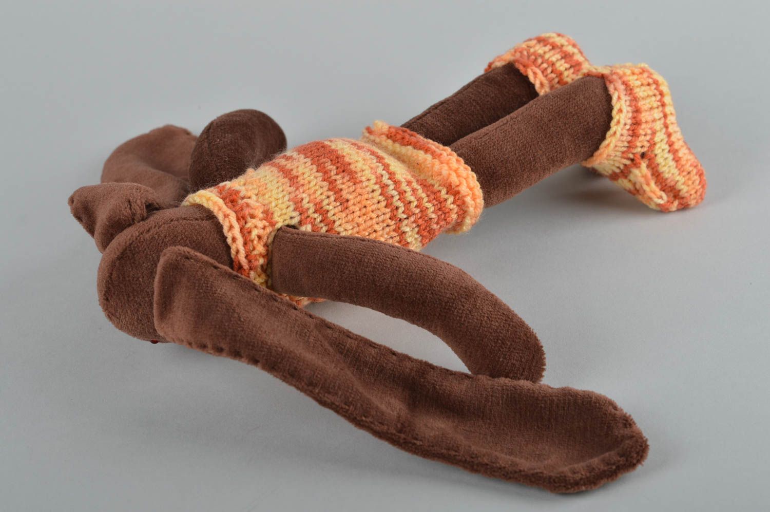 Peluche lievre Jouet fait main Jouet tricoté Cadeau enfant original en laine photo 5