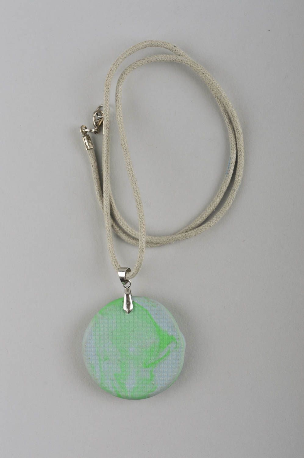 Handmade stylish pendant designer unusual accessories green feminine present photo 5