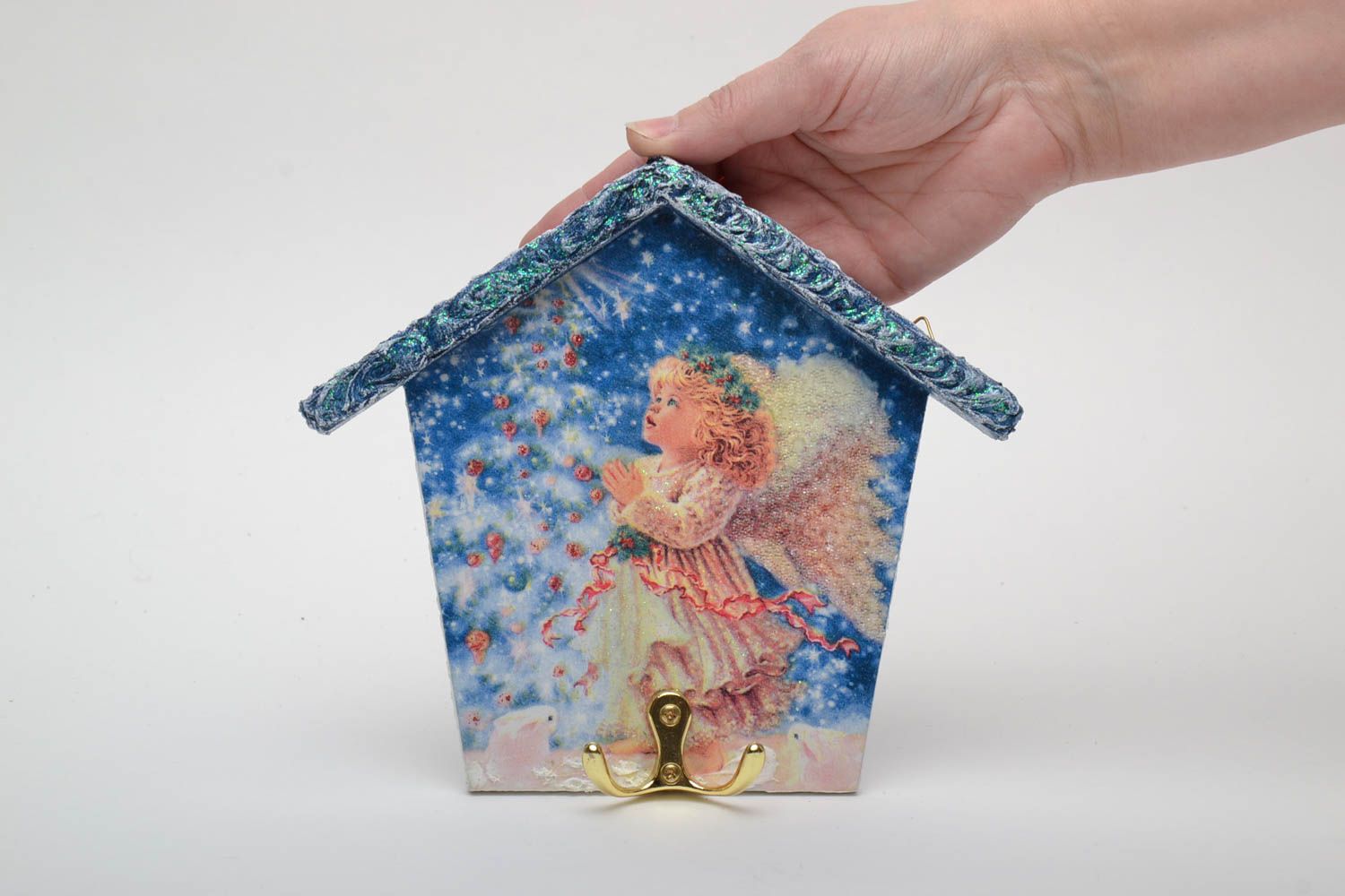 Decoupage wall key holder House photo 5