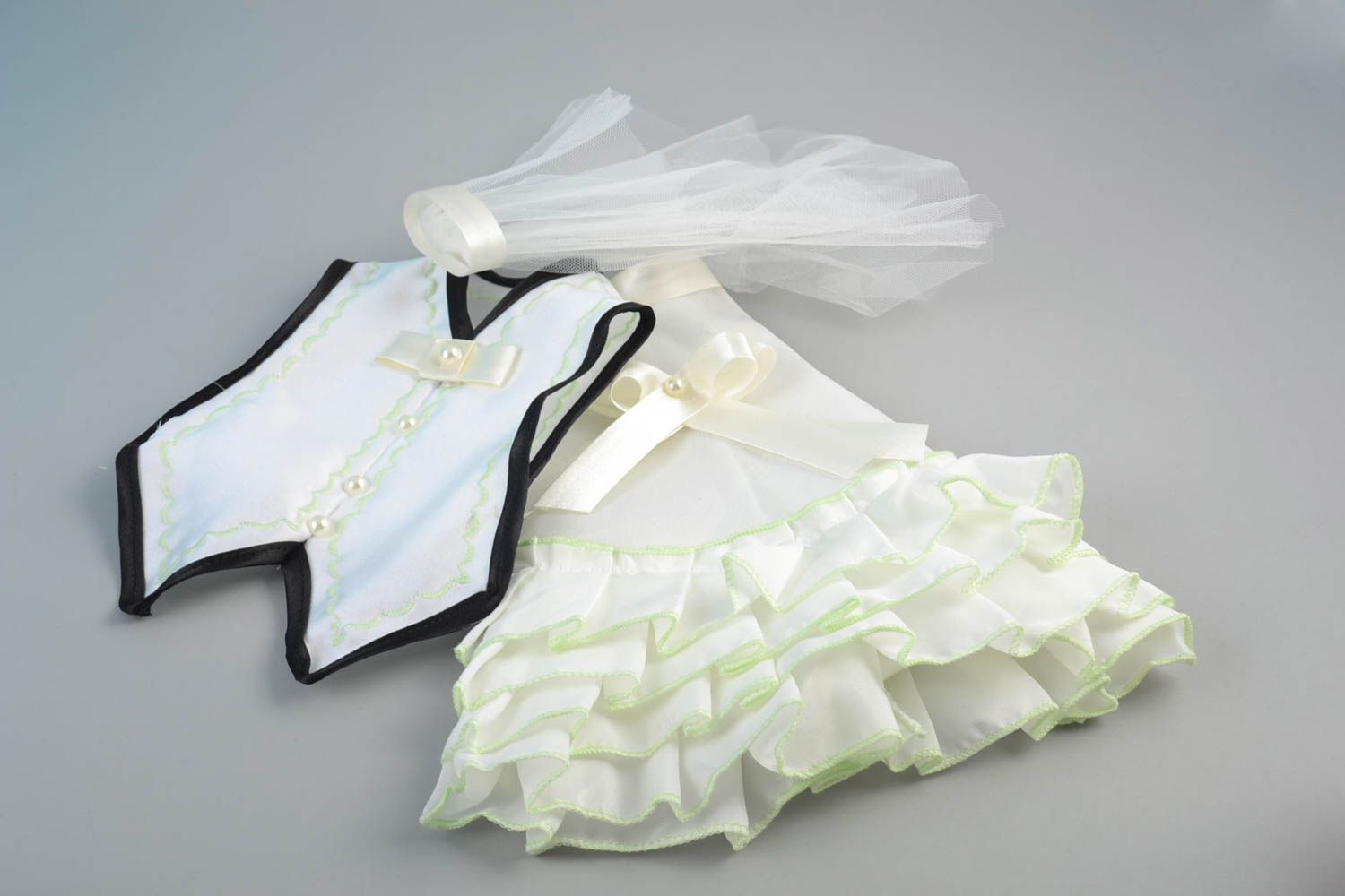 Handmade Hüllen für Flasche in Weiß Hochzeit Accessoires Anzug und Brautkleid foto 2