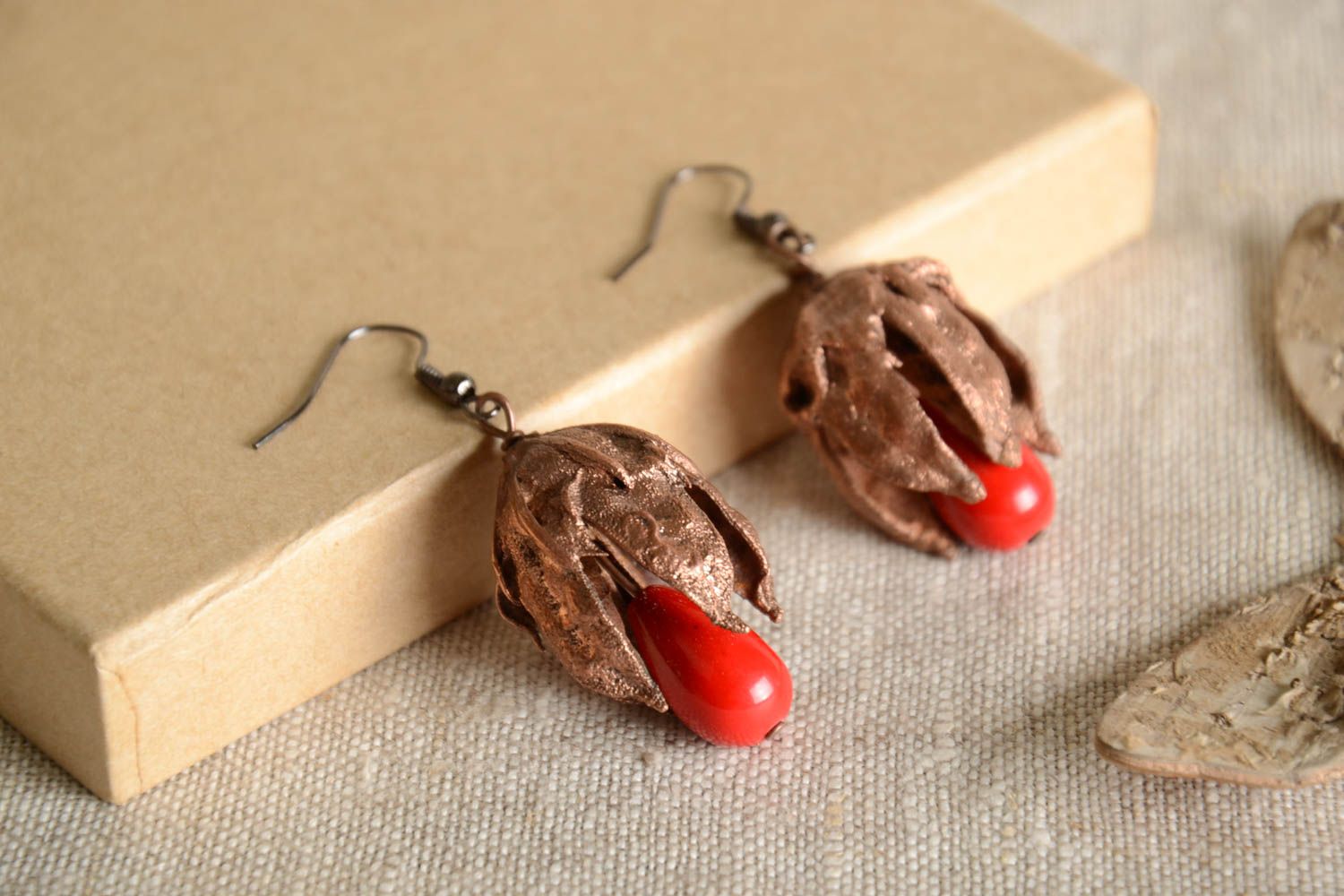 Beautiful handmade copper earrings metal earrings design accessories for girls photo 1