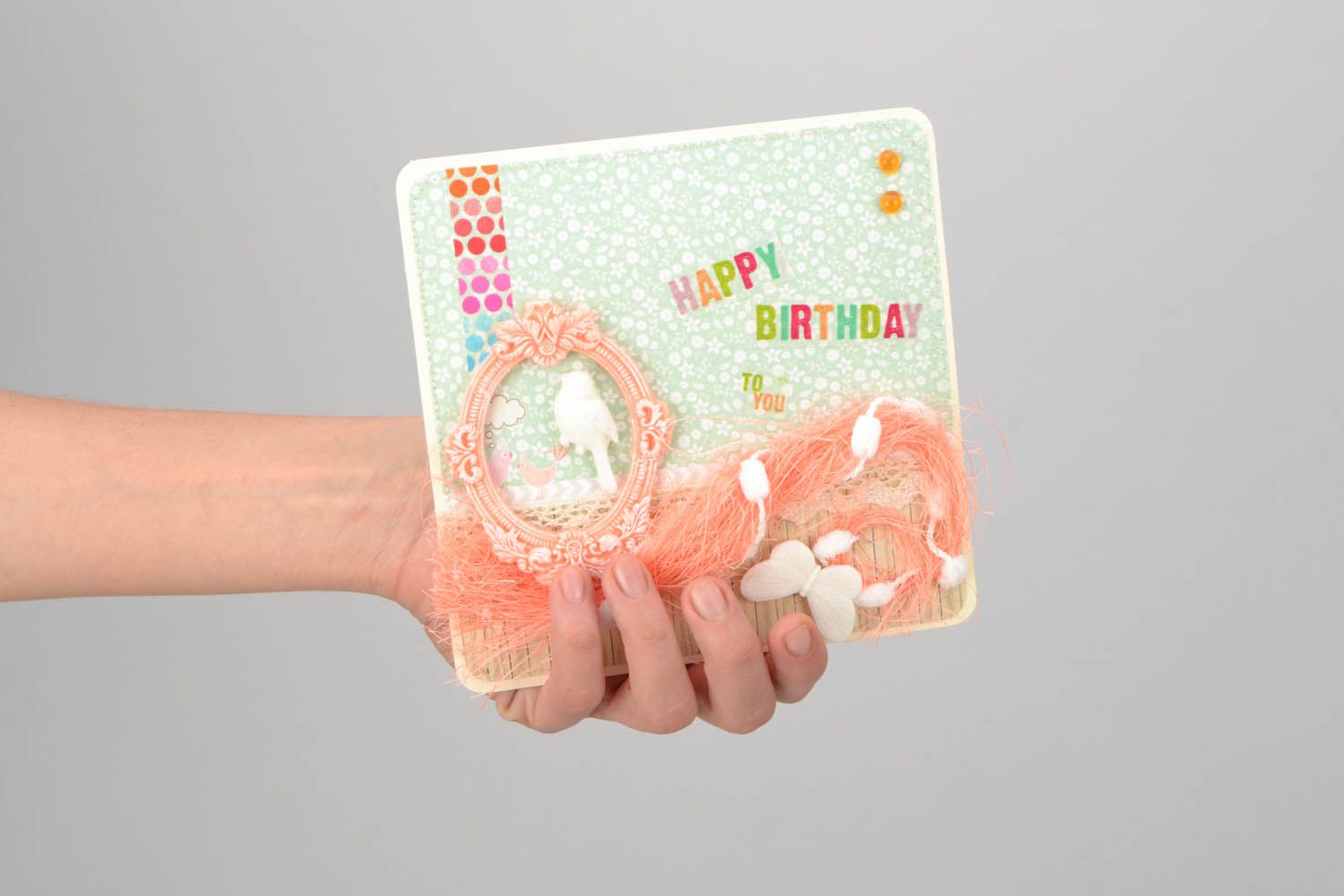 Handmade greeting card Happy Birthday photo 2