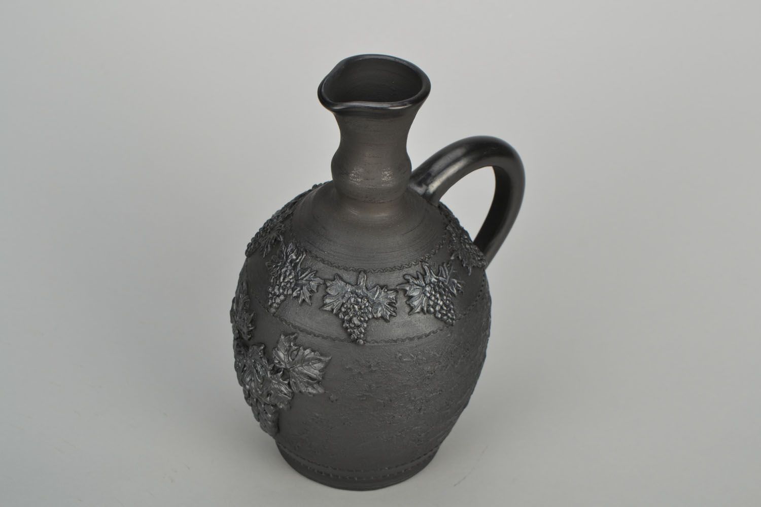 45 oz black ceramic wine decanter carafe with handle 2 lb photo 4
