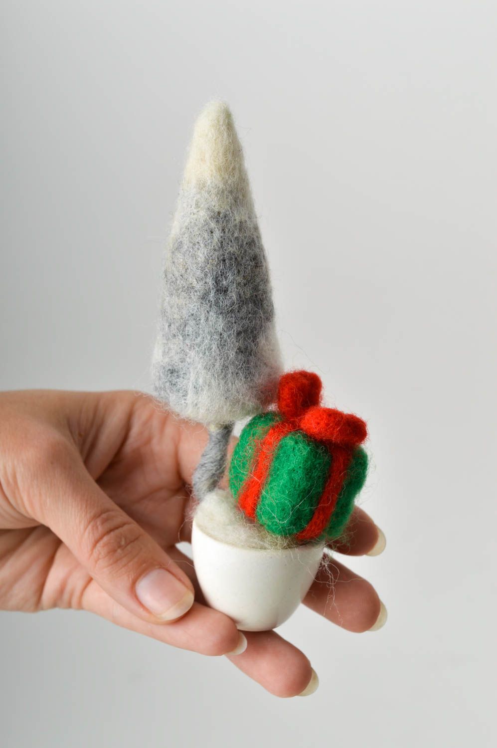 Juguete navideño hecho a mano de lana decoración de Navidad regalo original foto 2